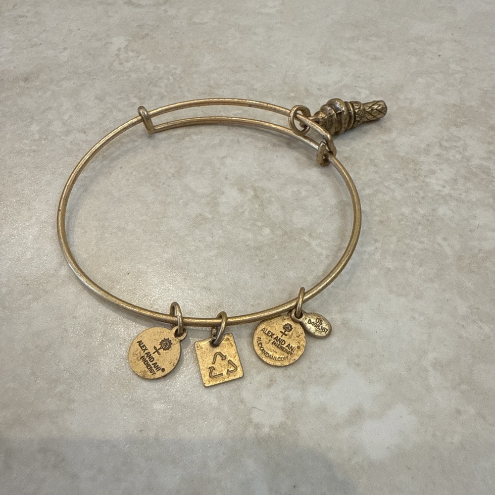 Alex and Ani Charity by Design Sweet Treats Bracelet - Gold‎ Toned 7"